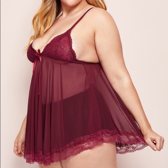 ➕Wine Babydoll Nighty - Picture 4 of 6